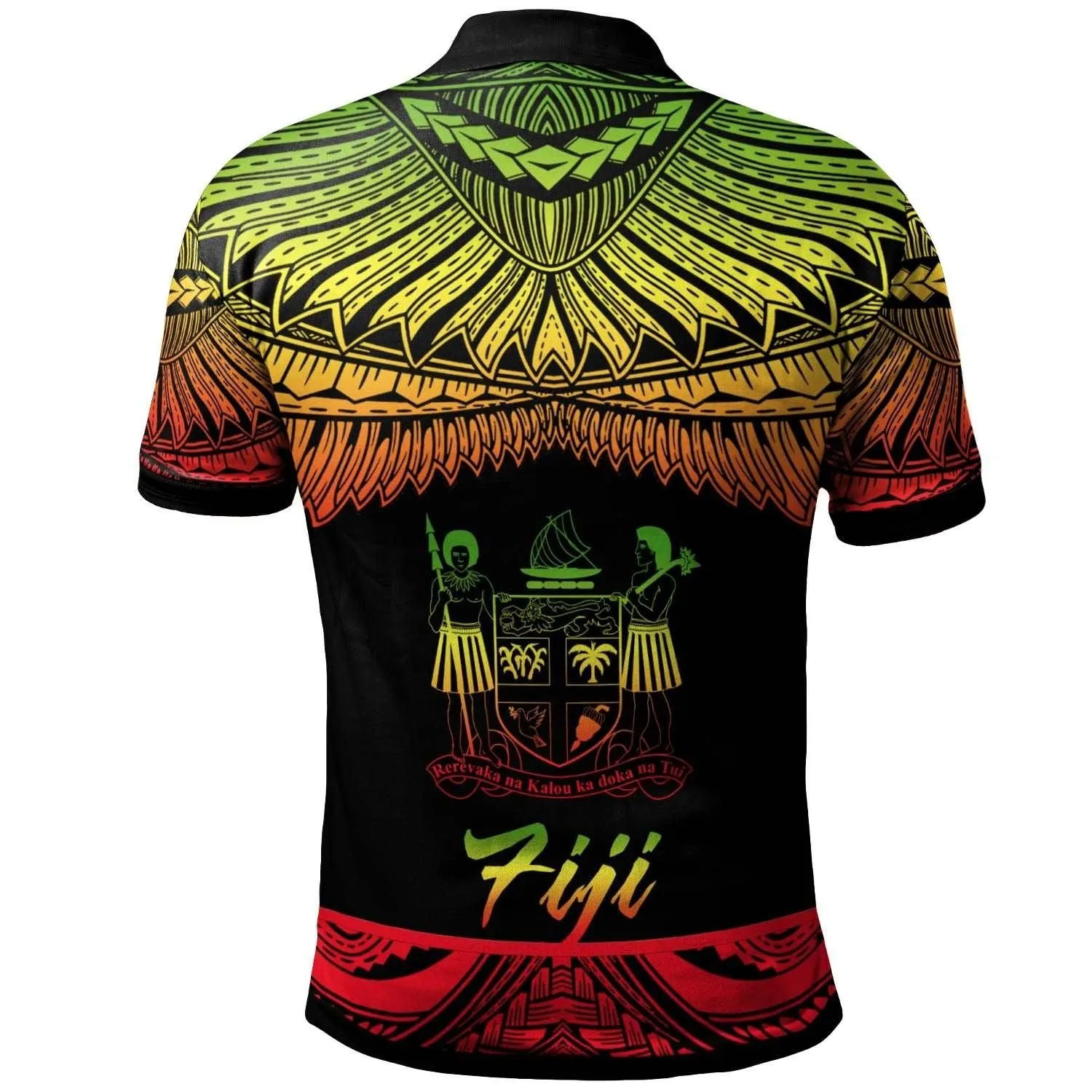 Fiji Polynesian Polo Shirt - Poly Tattoo Reggae Version
