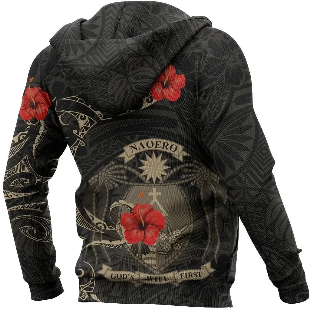 Nauru  Hoodie Hibiscus Tattoo Style A7
