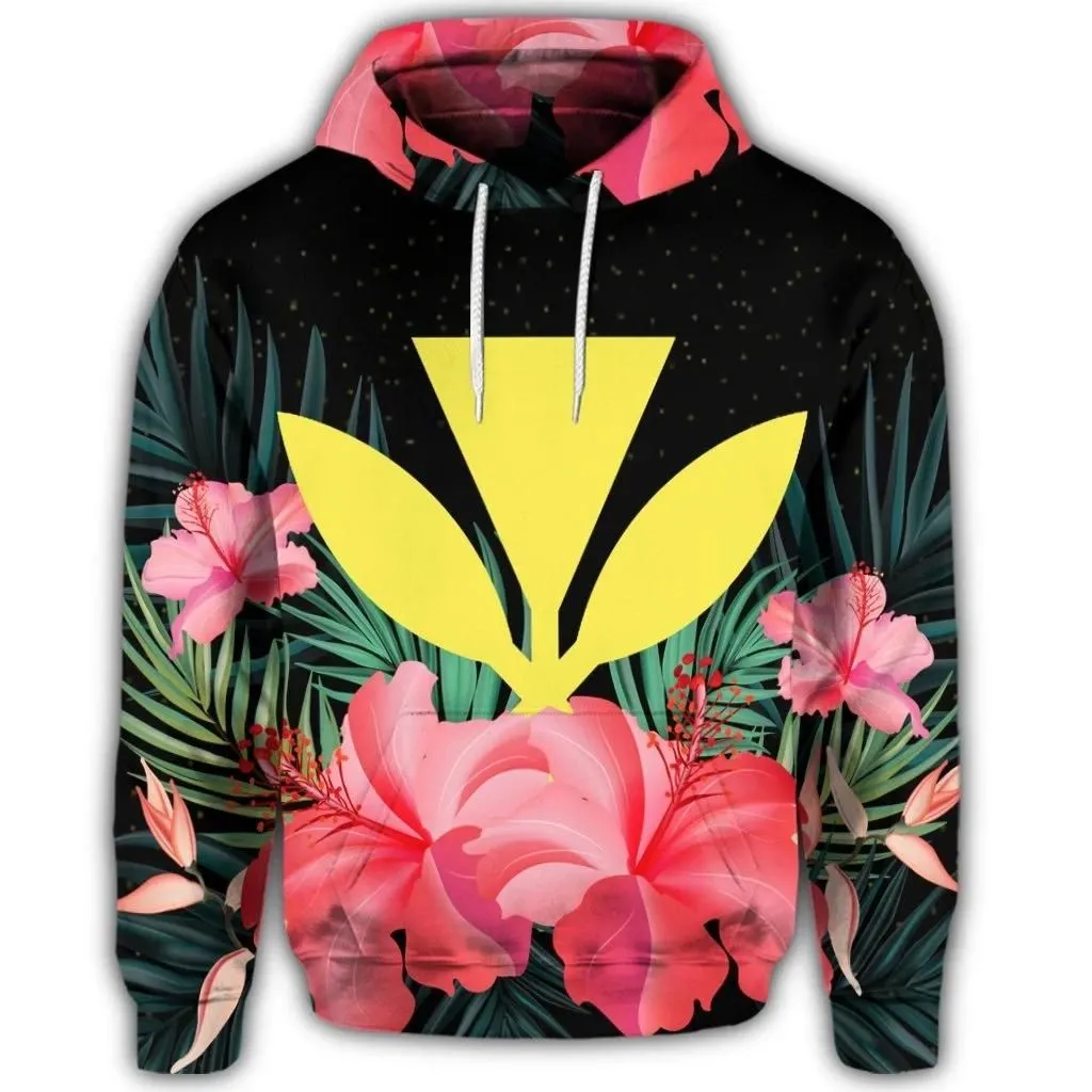 Alohawaii Hoodie - Hawaiian Kanaka Tropical Hibiscus Hoodie - AH - J4R