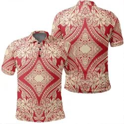 Unisex Polynesian Plumeria Mix Polo Shirt - AH
