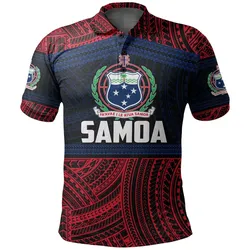 Samoa Rugby Polynesian Patterns Polo Shirt Red 1