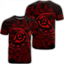 Alohawaii Tee - Hawaiian Turtle Hibiscus Plumeria Kanaka Polynesian T-Shirt Red - Soft Style - AH - J4R