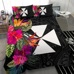 FamilyGater Bedding Set - Cover and Pillow Cases Wallis And Futuna - Polynesian Hibiscus Pattern - BN39