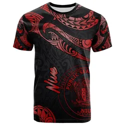 Niue Polynesian T shirt - Poly Tattoo Red Version