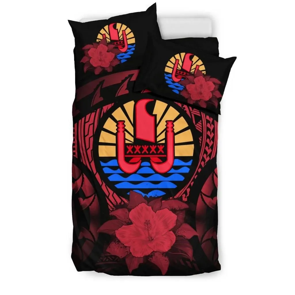 Tahiti \bRed Hibiscus Bedding Set A02
