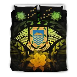 FamilyGater Bedding Set - Cover and Pillow Cases Tuvalu Reggae Hibiscus A02