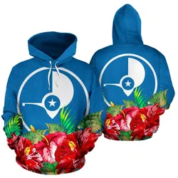 Yap Polynesian Hoodie Flag Hibiscus - BN39
