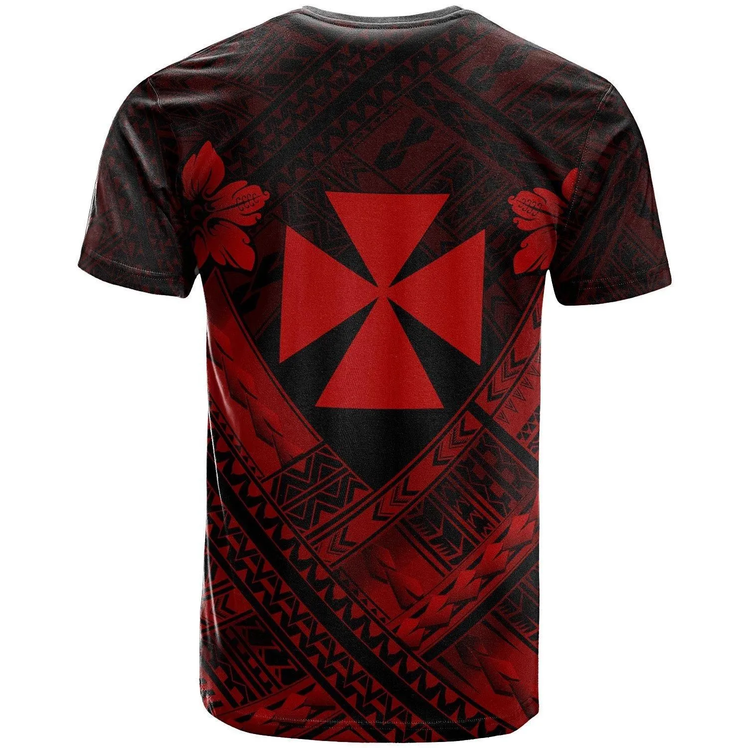 Alohawaii T-Shirt - Tee Wallis And Futuna - Wallis And Futuna Seal Camisole Hibiscus Style (Red)- BN18