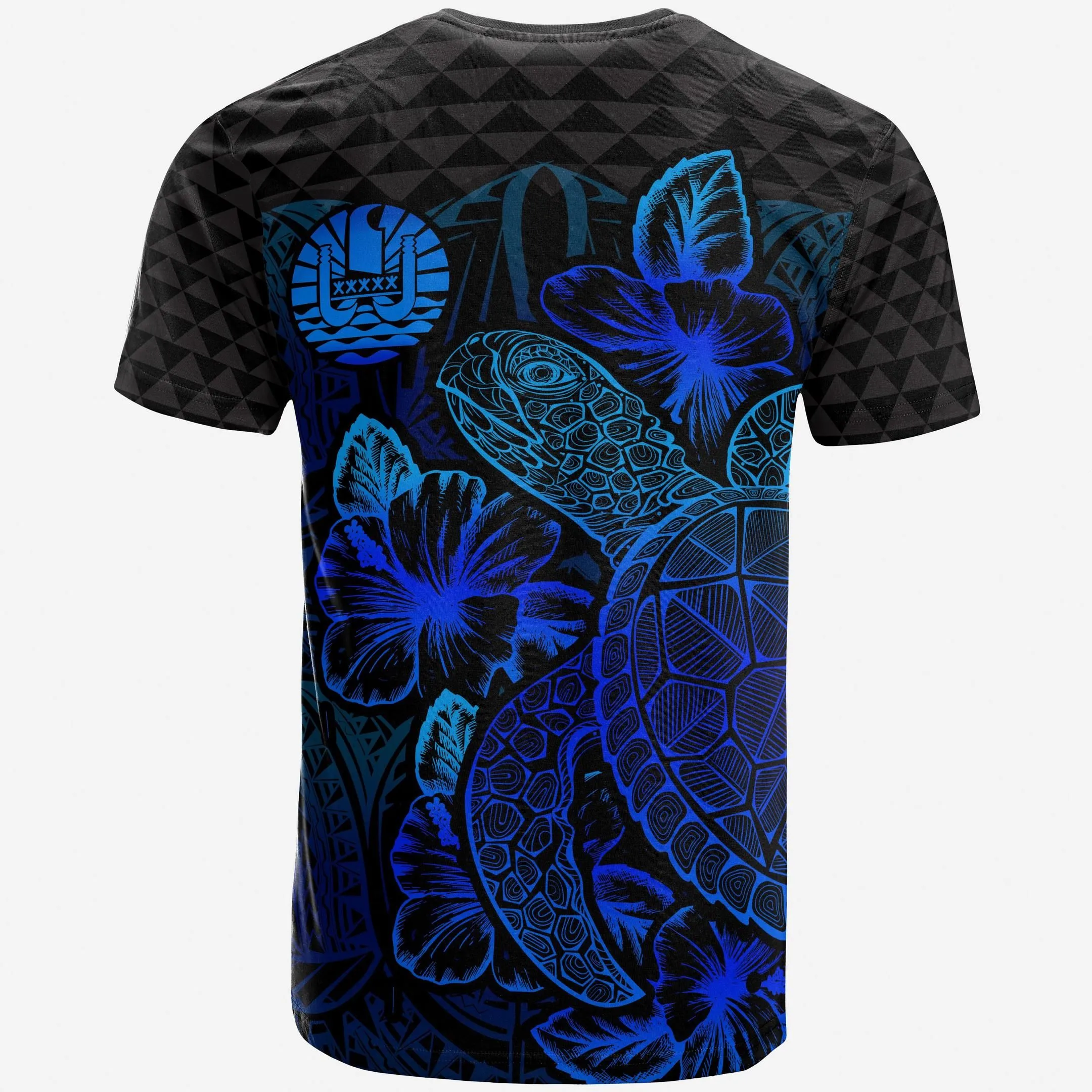Alohawaii T-Shirt - Tee Tahiti Polynesian - Turtle Hibiscus Blue - BN39
