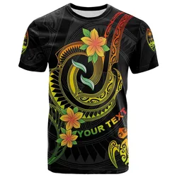Guam Custom Personalised T shirt - Reggae Plumeria Flowers with Spiral Patterns