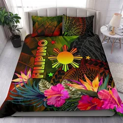 The Philippines Polynesian Bedding Set  -  Hibiscus and Banana Leaves