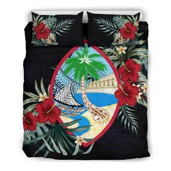 Guam Hibiscus Coat Of Arms Bedding Set A02 Dhc28111357Dd