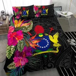 Cook Islands Bedding Set - Polynesian Hibiscus Pattern