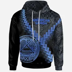 Alohawaii Clothing - Hoodie American Samoa - American Samoa Coat Of Arms With Polynesian Tattoo Blue - BN22