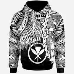 Polynesian Hawaii Hoodie - Tribal Wave Tattoo White