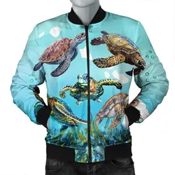 Hawaiian Map Sea Turtles Ocean Polynesian Bomber Jacket