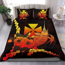 Wallis and Futuna Polynesian Bedding Set - Swordfish With Hibiscus