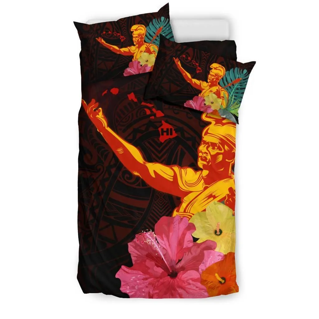Hawaiian King Kamehameha Hibiscus Bedding Set