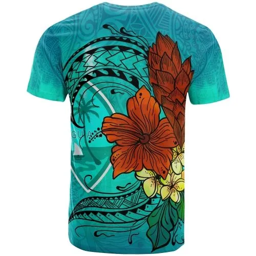 Guam T shirt - Tropical Flowers Style