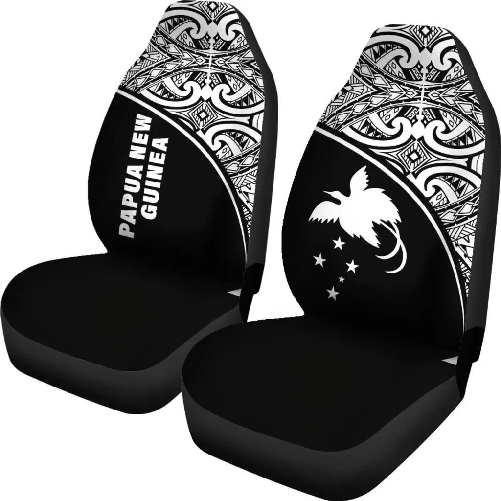 Alohawaii Accessories Car Seat Covers - Papua New Guinea Polynesian - Black Curve - BN11