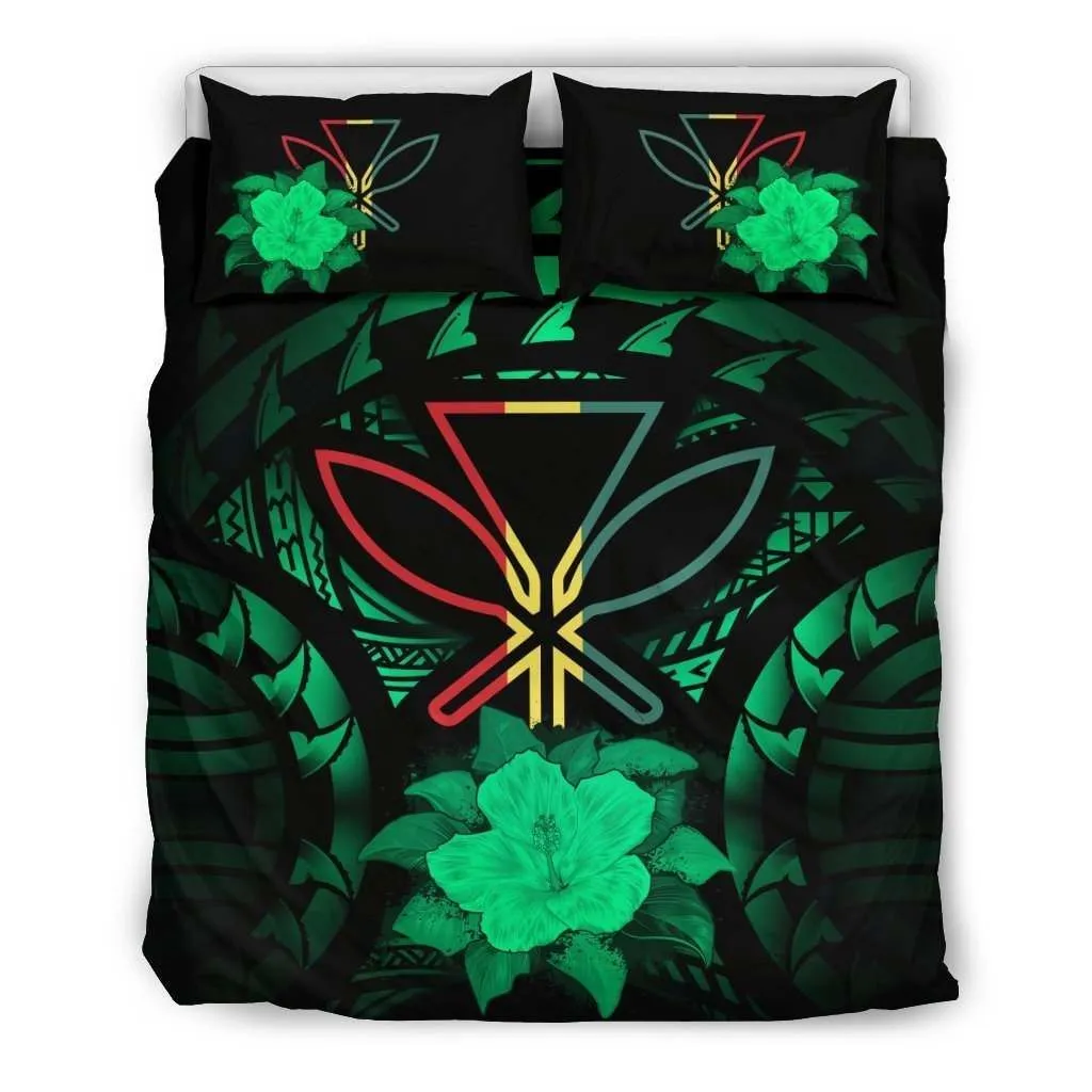 Kanaka Maoli Green Hibiscus Rising Bedding Set A02 Dhc28111392Dd