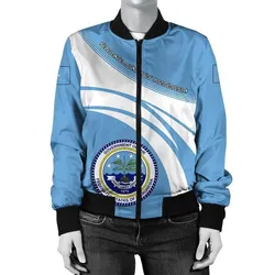 Federated States of Micronesia Coat Of Arms  Women Bomber Jacket Sticket