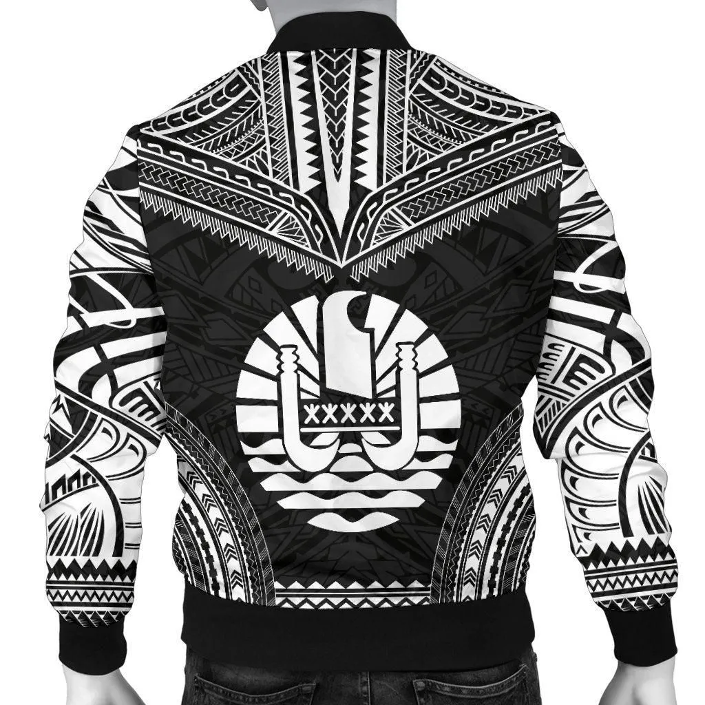 French Polynesia Polynesian Chief Mens Bomber Jacket - Black Version