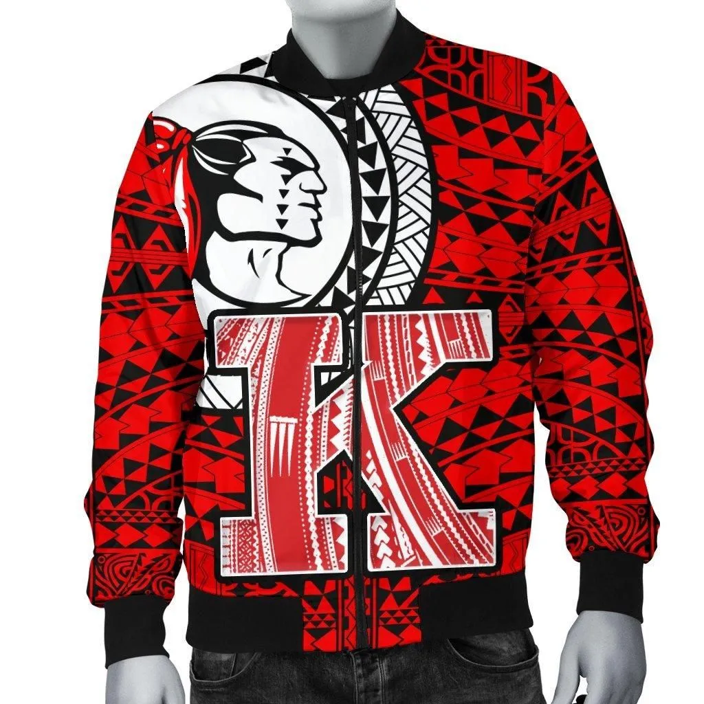 Hawaii Polynesian Men Bomber Jacket - Kahuku High School