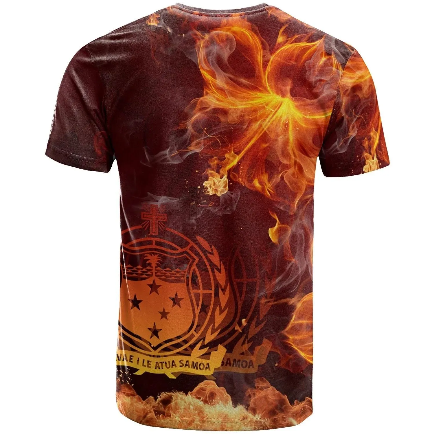 Samoa Polynesian T- Shirt - Fire Hibiscus - BN12