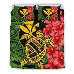 FamilyGater Home Set - Hawaii Turtle Hibiscus Polynesian Bedding Set - Aphos Style - AH - J4