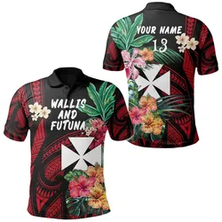 (Custom Personalised) Wallis and Futuna Polo Shirt Rugby - Custom Text and Number