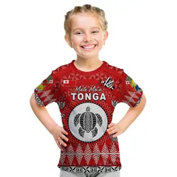 Custom Personalised Mate Maa Tonga Ngatu Fonu Rugby T Shirt KID LT6