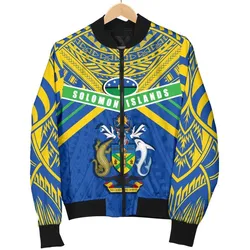Solomon Islands Women Bomber Jacket Simple Coat Of Arms Rugby