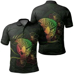 Alohawaii Shirt - Hawaii Warrior Hibiscus Polynesian Polo Shirt - Flo Style - AH - JA