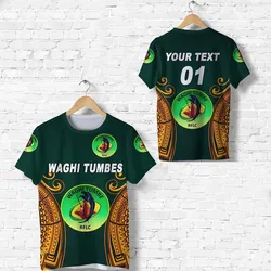 (Custom Personalised) Papua New Guinea Waghi Tumbes T Shirt Rugby - Green, Custom Text And Number LT8