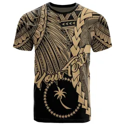 Alohawaii T-Shirt - Tee Chuuk Micronesia Custom Personalised - Tribal Wave Tattoo Gold - BN12