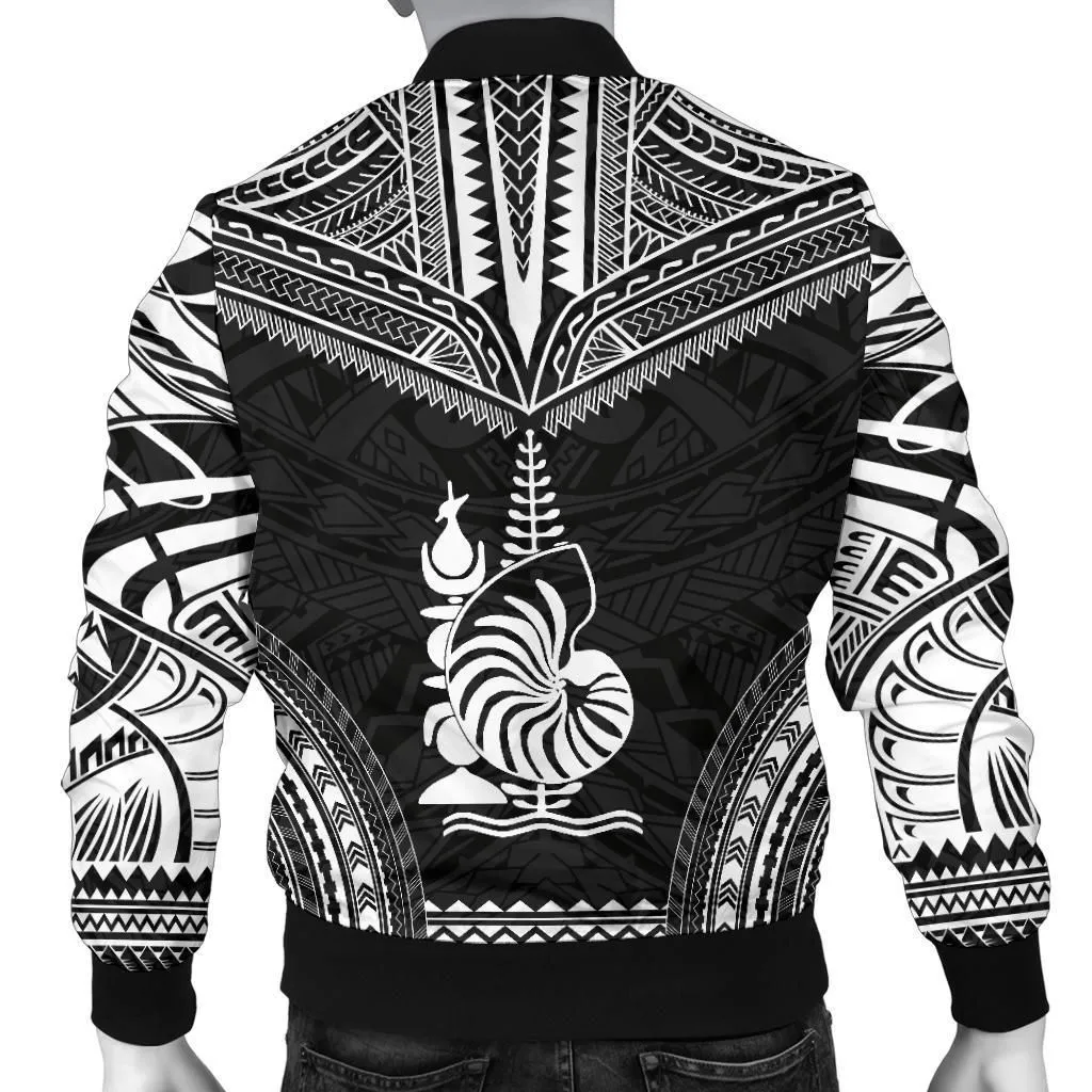 New Caledonia Polynesian Chief Mens Bomber Jacket - Black Version