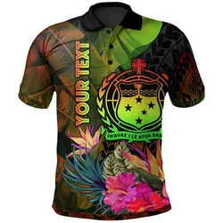 Alohawaii Shirt - Polo Shirt Samoa Polynesian Personalised Hibiscus and Banana Leaves - BN15