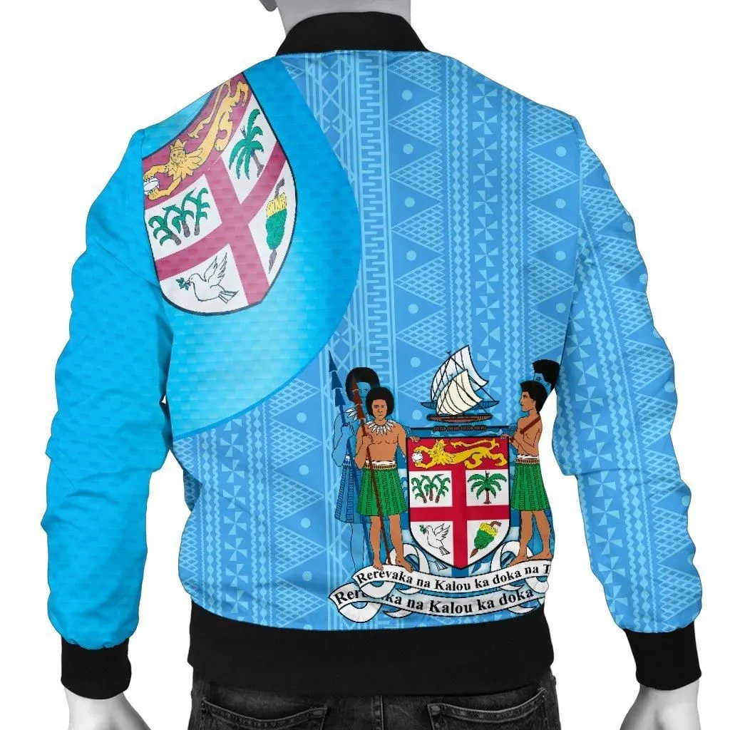 Fiji Custom Personalised Mens Bomber Jacket - Fiji Flag