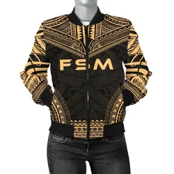 Alohawaii Jacket - Bomber Jacket Federated States Of Micronesia Polynesian Chief - Gold Version - Bn10