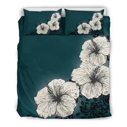 Alohawaii Home Set - Hawaiian Lighten Hibiscus Polynesian Bedding Set - AH - J1