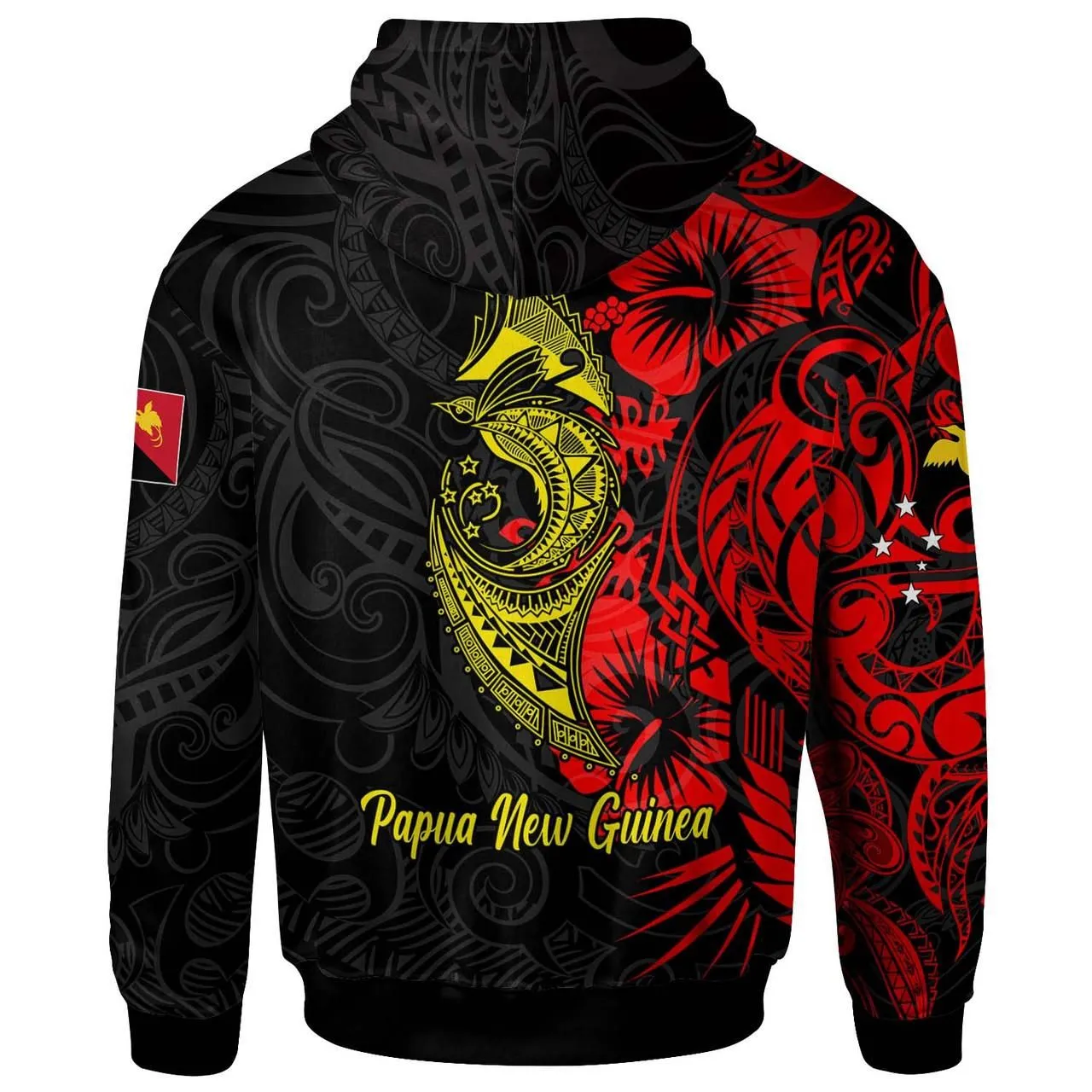 Papua New Guinea Hoodie - Custom Papua New Guinea Independence Day Polynesian Hibiscus Patterns Hoodie