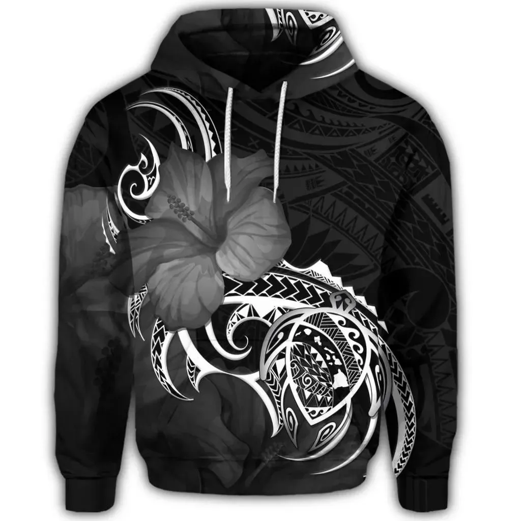 Alohawaii Hoodie - Hawaiian Map Turtle Hibiscus Divise Polynesian Hoodie - AH - JR