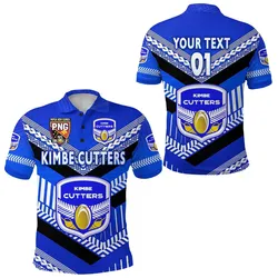 (Custom Personalised) Papua New Guinea Kimbe Cutters Polo Shirt Rugby - Blue LT8