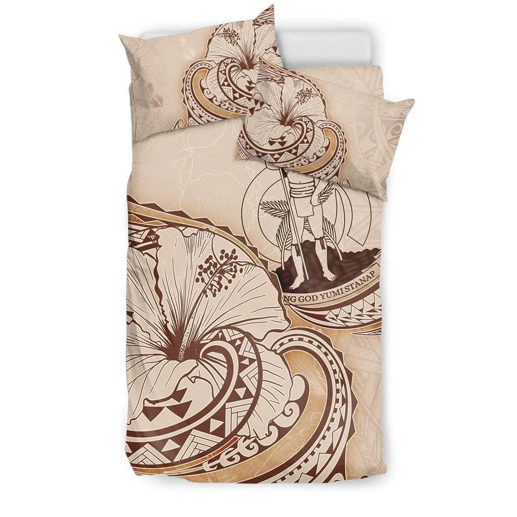 Vanuatu Bedding Set - Hibiscus Flower Vintage Style