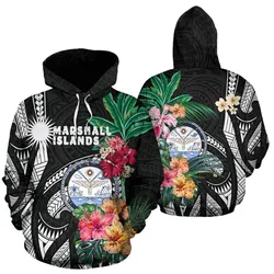 Alohawaii Clothing - Hoodie Marshall Islands Polynesian with Hibiscus TH5