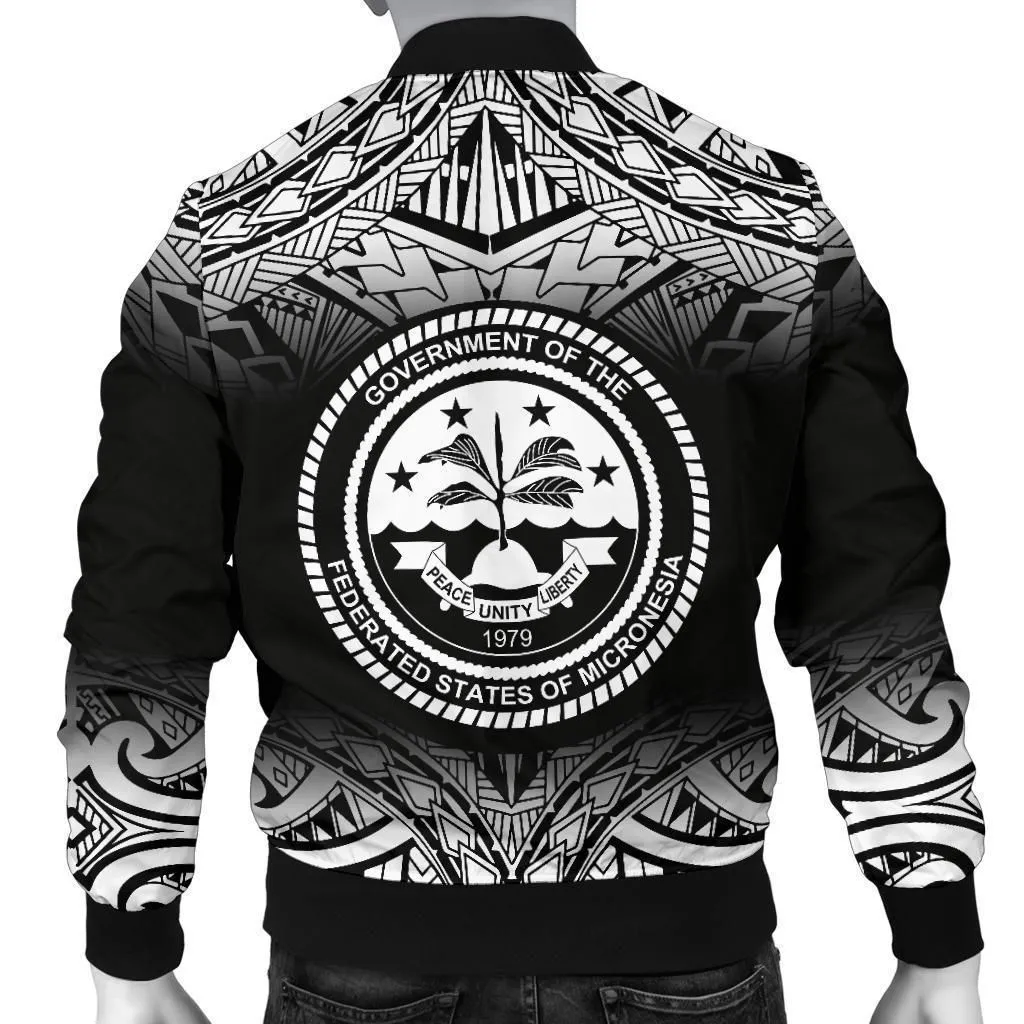 Federated States Of Micronesia Mens Bomber Jacket - Fog Black Style