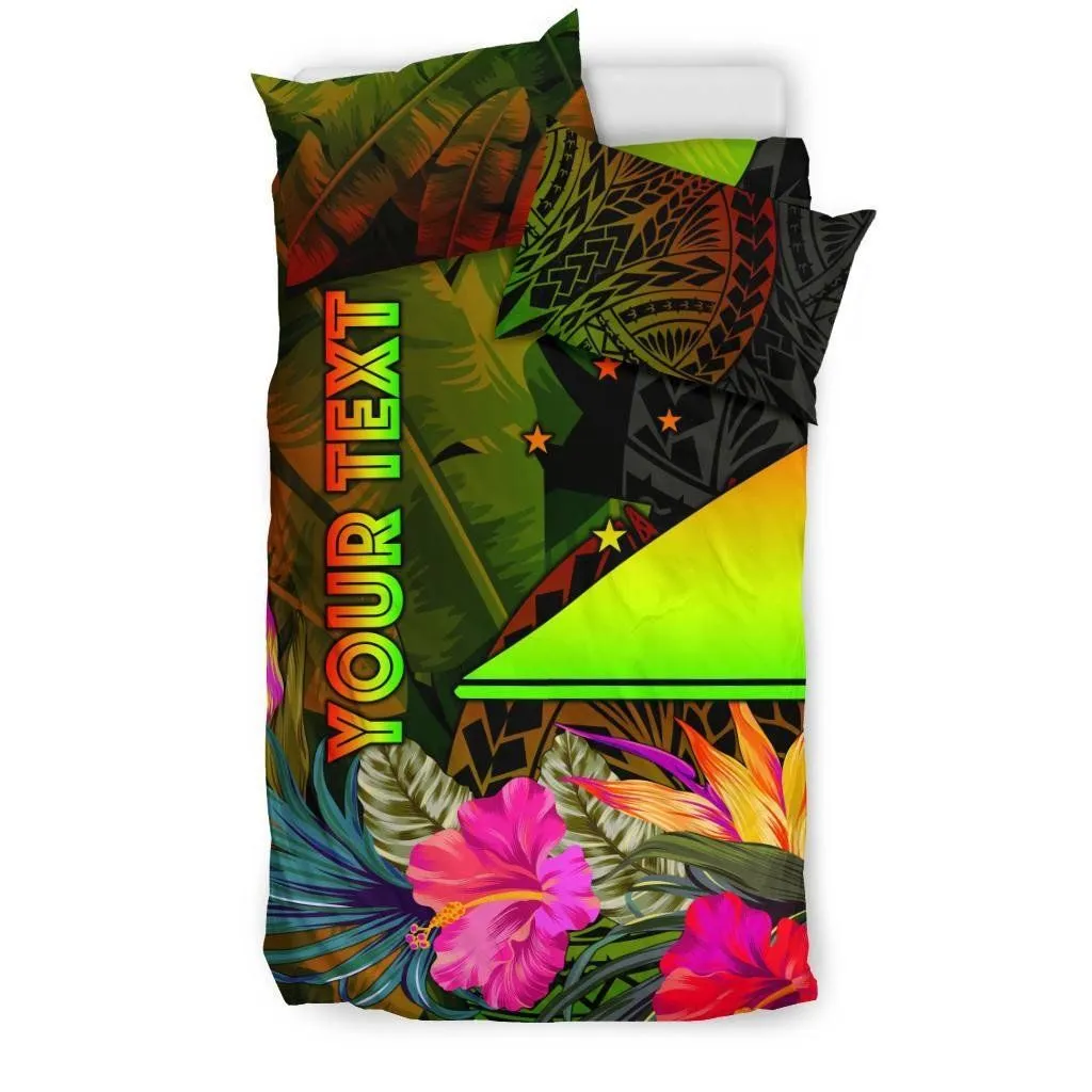 Tokelau Polynesian Personalised Bedding Set - Hibiscus and Banana Leaves - BN15