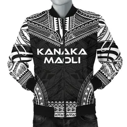 Kanaka Maoli Polynesian Chief Mens Bomber Jacket - Black Version
