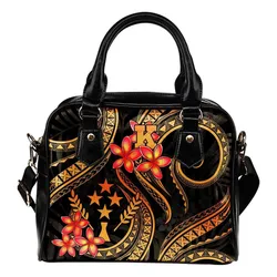 Kosrae Micronesian Shoulder Handbag - Gold Plumeria